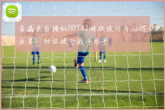 黄磊亲自揭秘DOTA2游戏技巧与心得分享，助你提升战斗水平